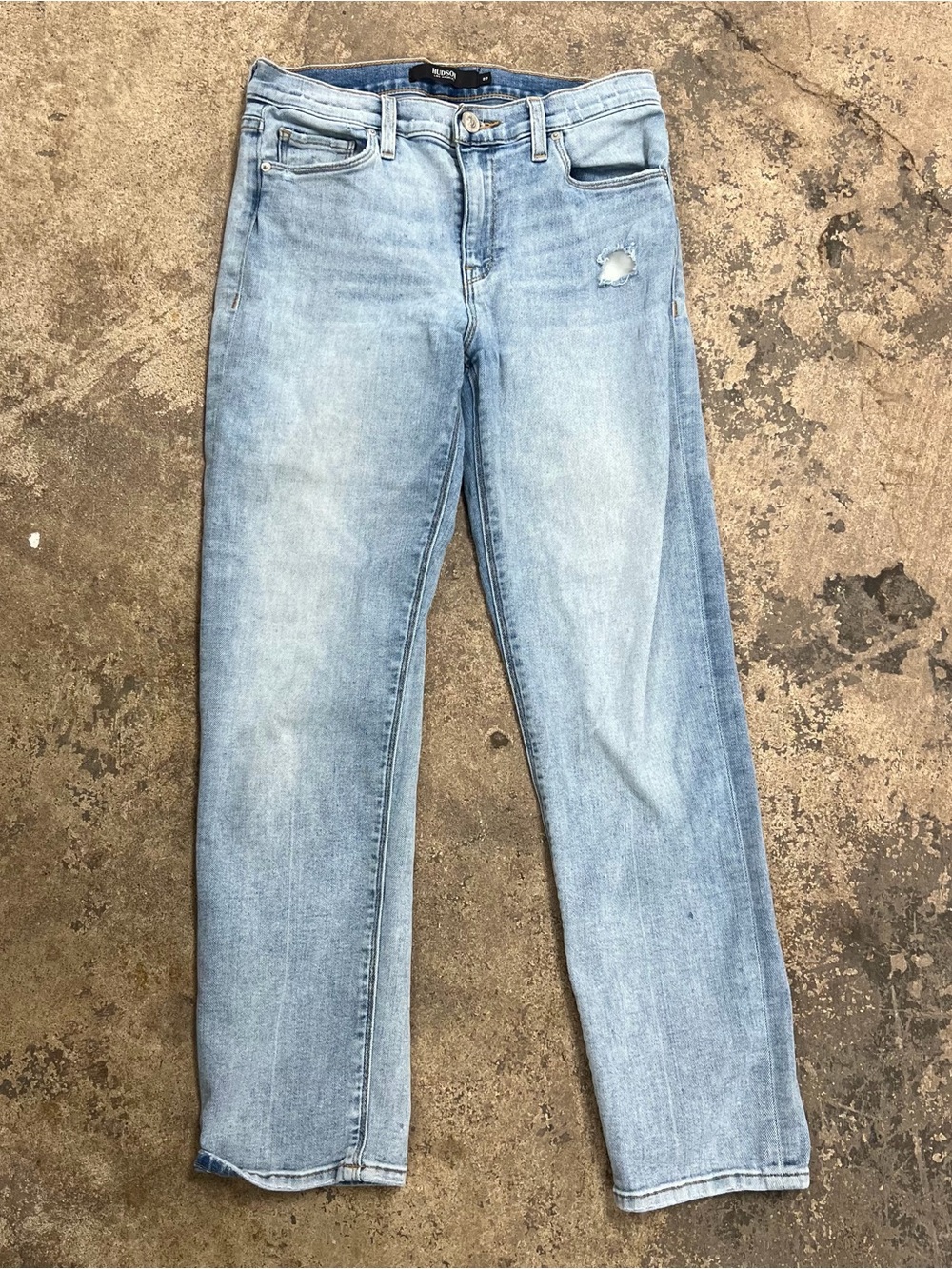 Hudson Denim Light Wash Straight Leg Jeans